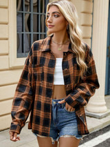 Caramel Plaid Long Sleeve Shirt