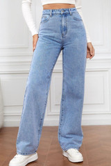 Light Wash High Waisted Straight Jeans