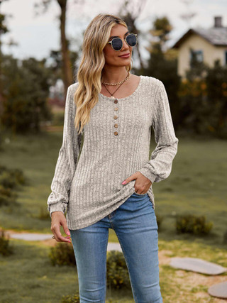 Tan Button-Down Long Sleeve