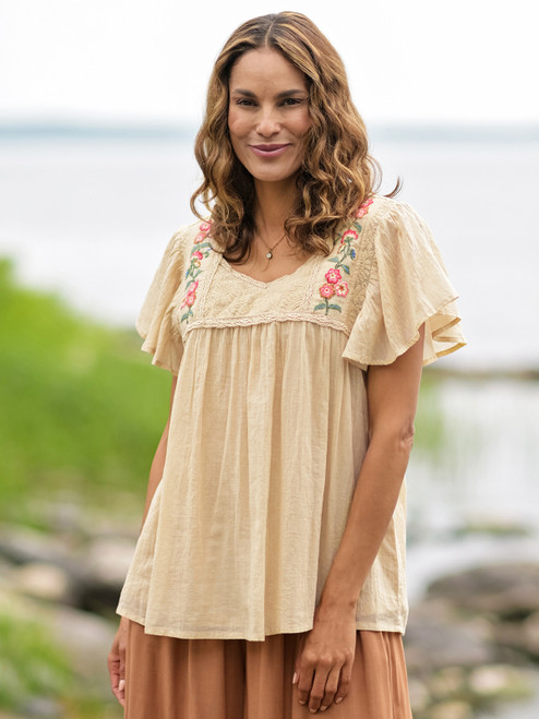 Country Road Blouse - Biscuit