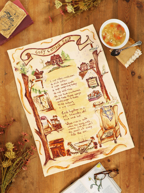 Cottage Soup Tea Towel - Ecru