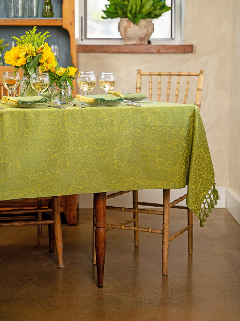 Melody Jacquard Tablecloth - Green