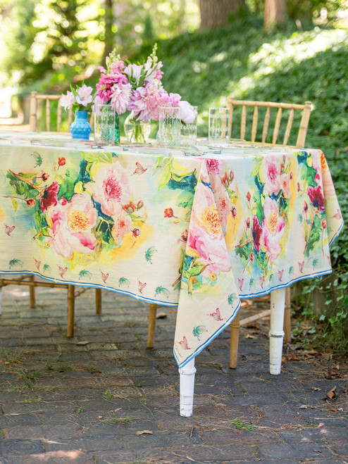Peony Watercolor Tablecloth - Multi
