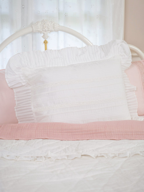 Pretty Pintuck Pillow Sham Set of 2 - White