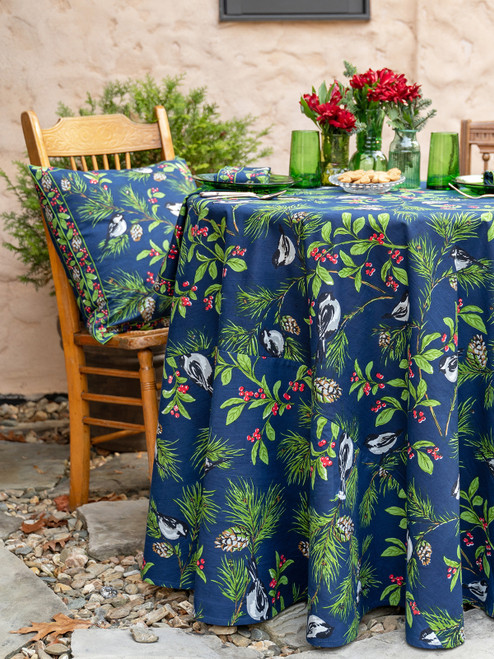 Chickadee Round Cloth - Navy