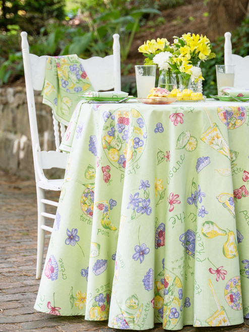 Tea Time Round Cloth - Mint
