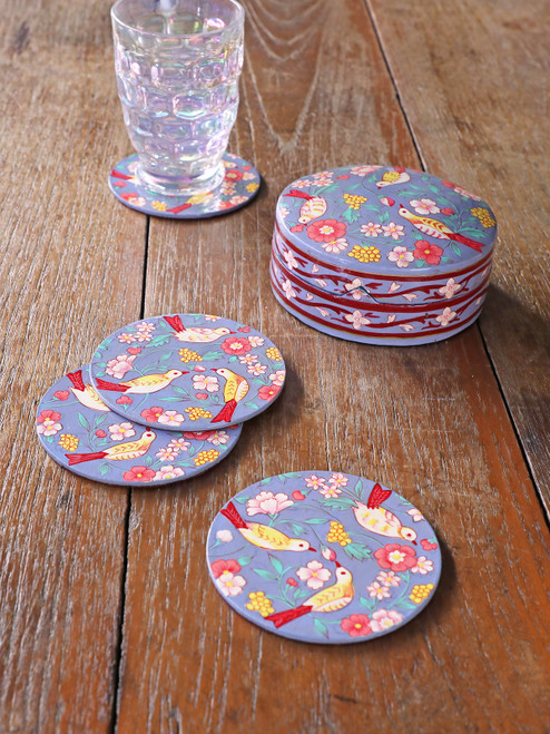 Darjeeling Coaster Set of 4 - Periwinkle