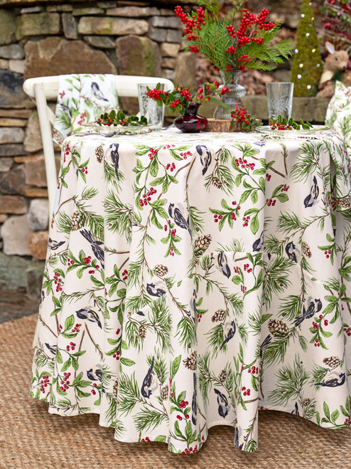 Chickadee Round Cloth - Ivory