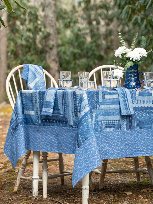 Harmony Patchwork Tablecloth - Blue