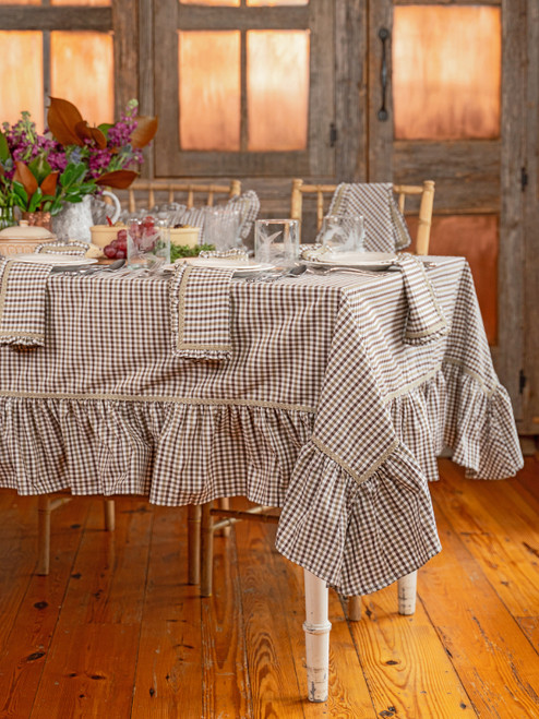 Cottage Gingham Tablecloth - Olive
