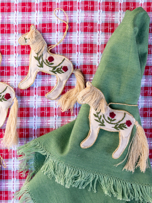 Horse Napkin Ring Set of 4 - Ecru