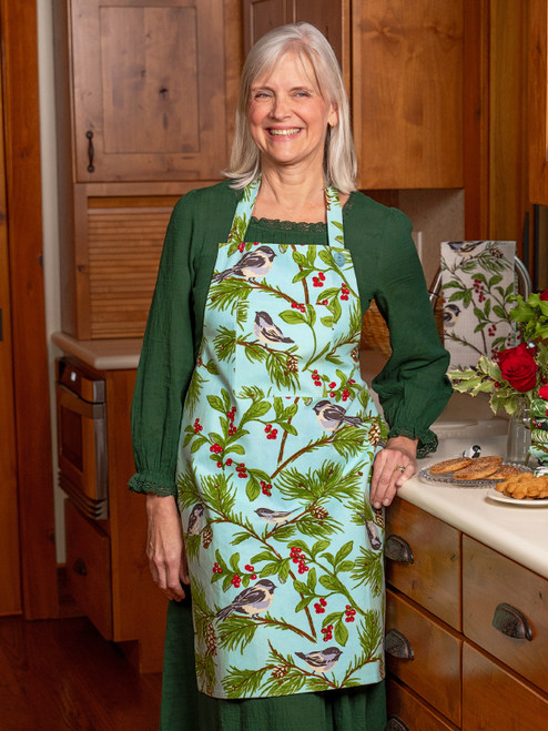 Chickadee Chef Apron - Winter Mint