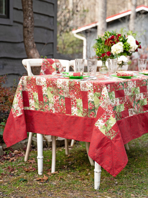 Merry Patchwork Tablecloth - Red