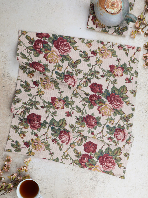 Winter Rose Tea Towel Set of 2 - Antique