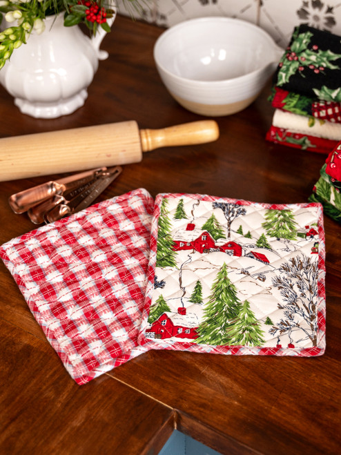 Yuletide Potholder Set of 2 - Ivory