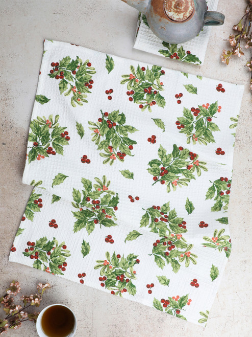 Snowberry Tea Towel Set of 2 - Ecru