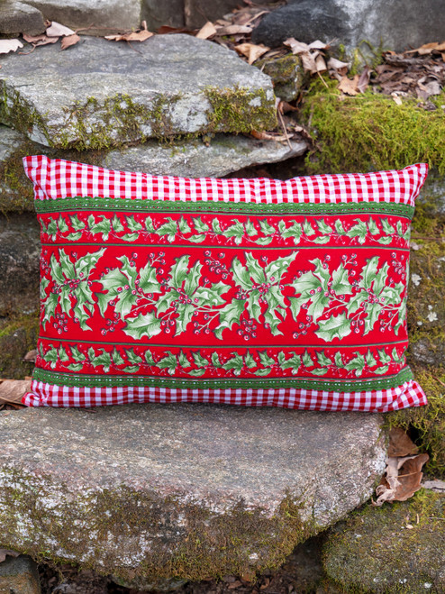Holly Cushion with Filler - Red