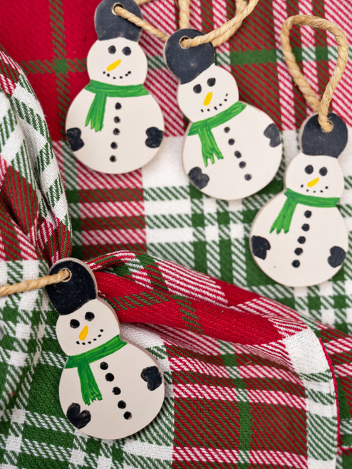 Snowman Napkin Ring Set of 4 - Ivory