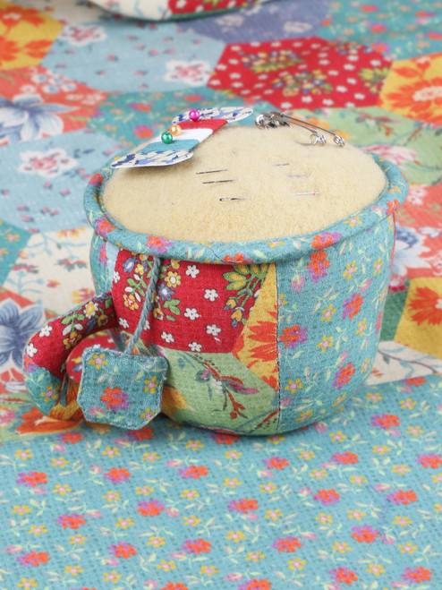 County Fair Patchwork Teacup Pin Cushion - Multi