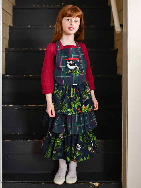 Chickadee Patchwork Kid's Apron - Multi
