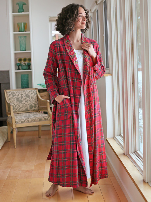 Fireside Check Dressing Gown - Red