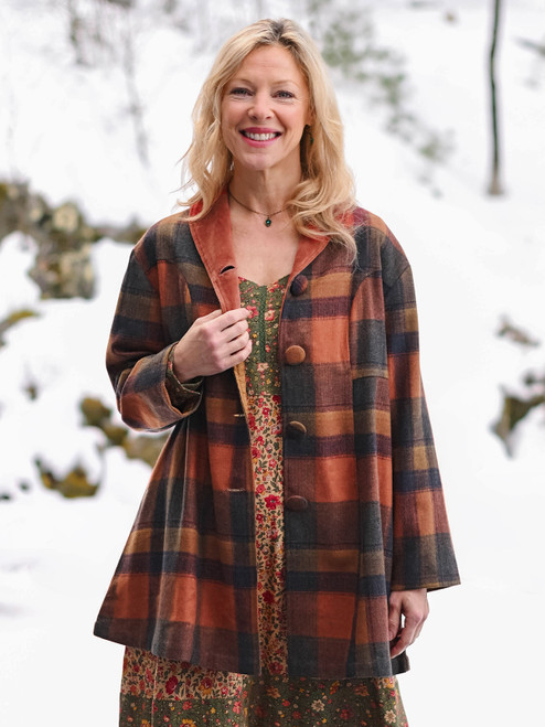 Cabin Plaid Jacket - Rust Multi