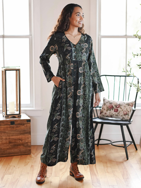 Drifting Bird Jumpsuit   - Navy