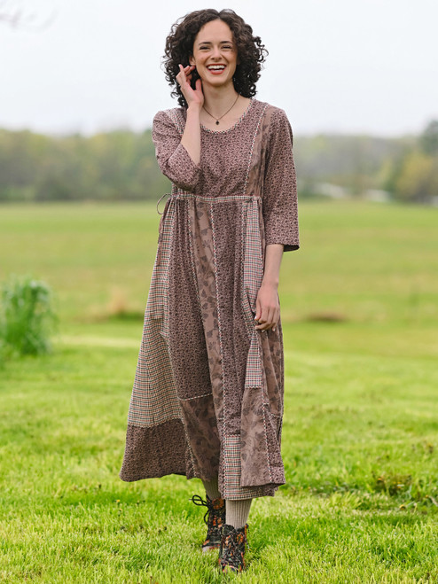 Coffee House Dress - Brown Multi