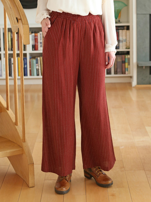 Johanna Stripe Pant - Scarlet