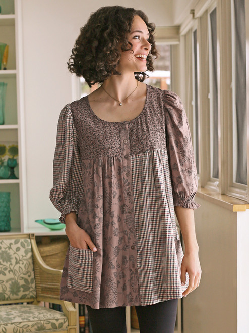 Coffee House Tunic - Brown Multi