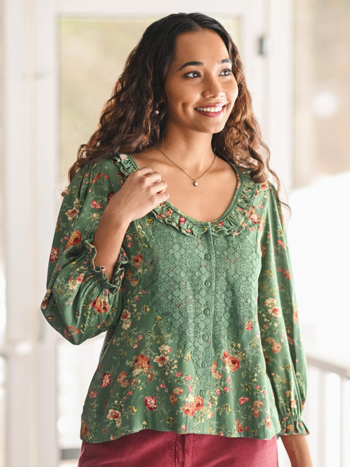 Sweet Georgia Blouse  - Green