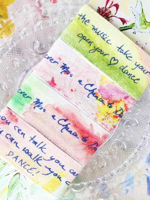 Dance Watercolor Napkin Ring Set of 4 - Multi