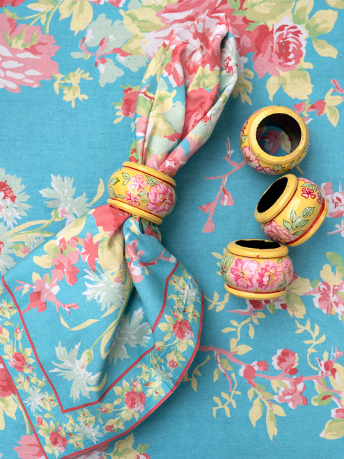 Emmaline Napkin Ring Set of 4 - Yellow