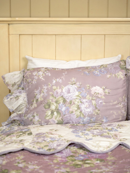 Cottage Rose Pillowcase - Lavender