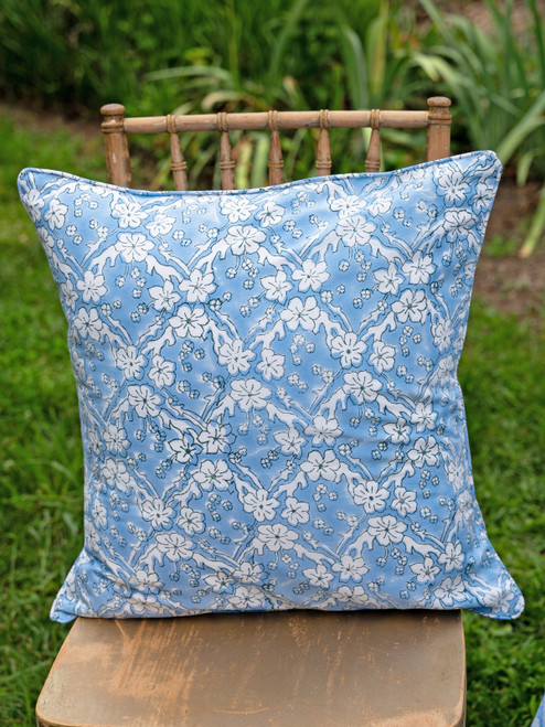 Floating Blossom Cushion Cover - Blue