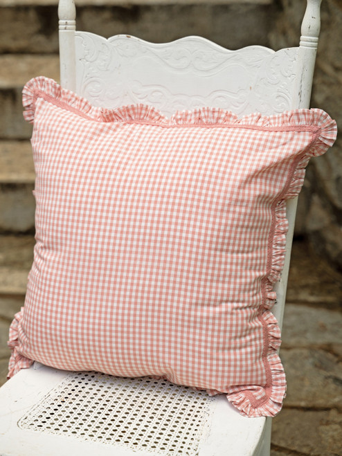 Cottage Gingham Cushion Cover - Rose