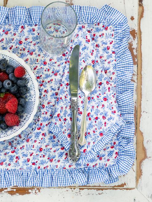 Fairy Fruit Ruffle Luncheon Napkin Set of 2 - Multi