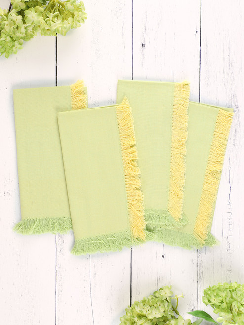 Chambray Cottage Napkin Set of 4 - Lime