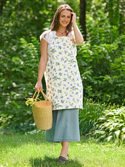 Blueberries Chef Apron - Soft White