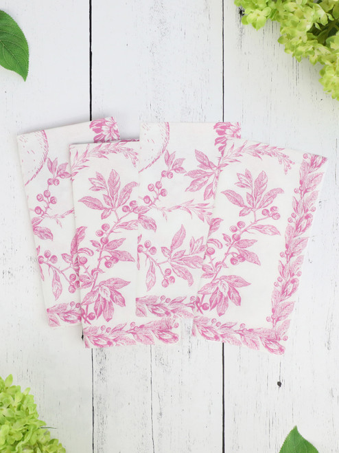 Felicity Bunny Luncheon Napkin Set of 4 - Pink