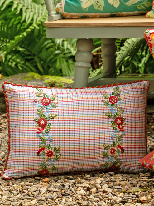 Festive Embroidered Cushion with Filler - Multi