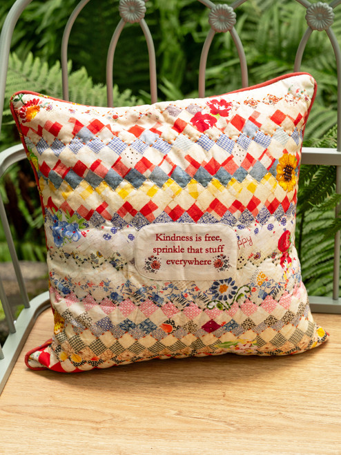 Kindness Is Free Patchwork Cushion - Multi