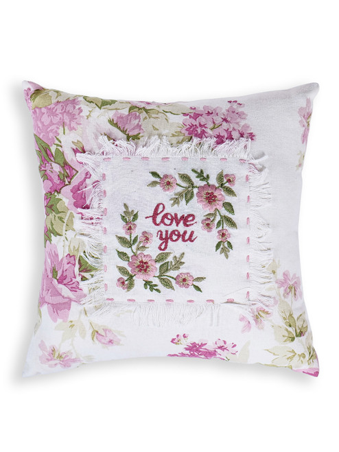 Love You Cushion with Filler - Soft White