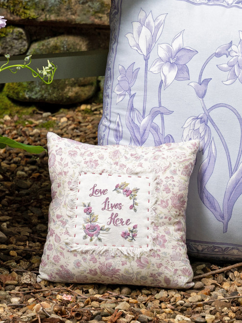 Love Lives Here Cushion with Filler - Ivory