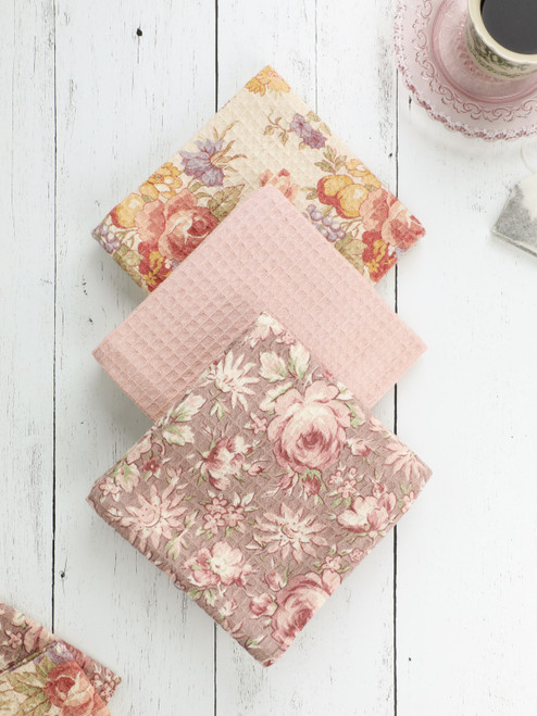 Vintage Tea Towel Bundle Set of 3 - Antique