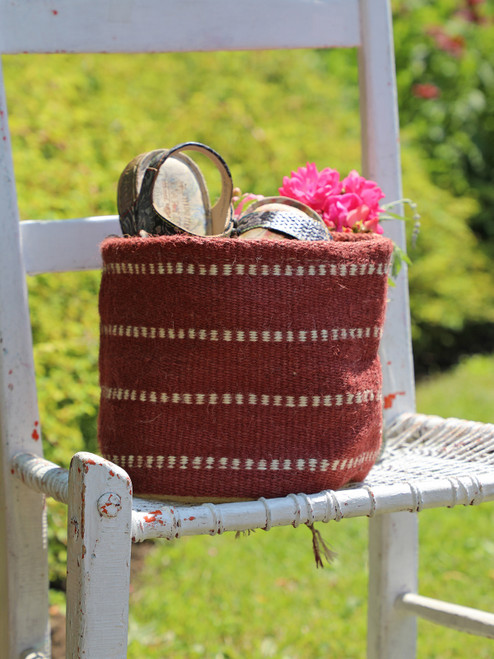 Rosetta Jute Basket - Rose