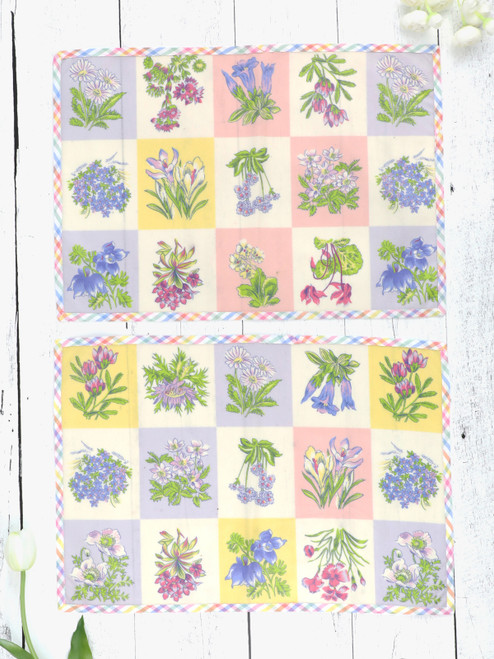 Wildflower Mix Oilcloth Placemat Set of 2 - Pastel