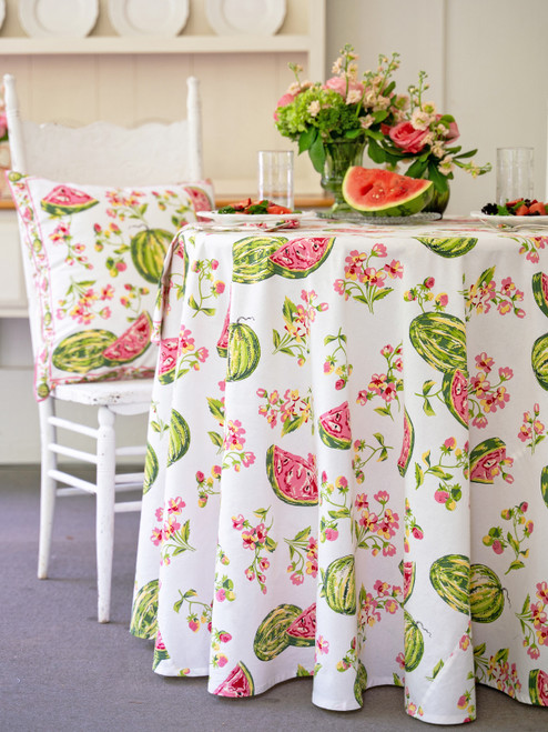 Sweet Watermelon Round Cloth - Soft White