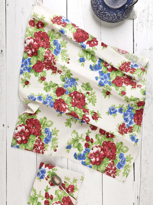 Rose Hollow Tea Towel Set of 2 - Soft White