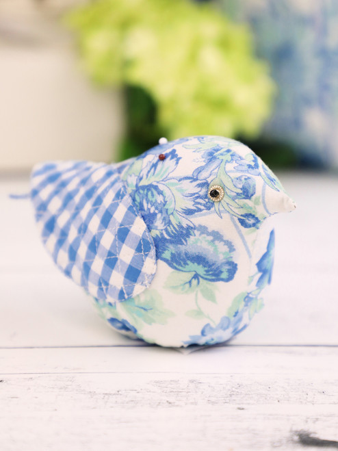 Trading Patchwork Bird Pin Cushion - Blue